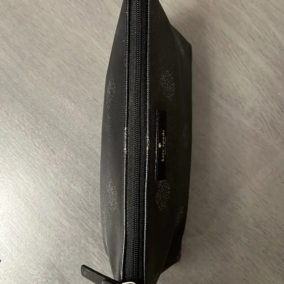 KATE SPADE Little Shiloh Black Glitter Dot Cosmetic Pencil Pouch EUC - Picture 5 of 6